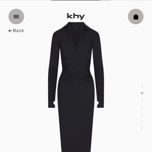 KHY Elegant Black Long Sleeve Dress